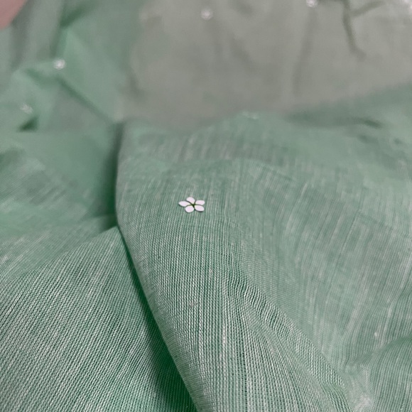 A beautiful mint green cotton saree - Picture 4 of 5